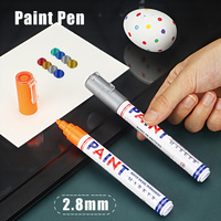 Marqueur de peinture à impression UV permanente 12 couleurs, pointe plate de 2,8 mm pour tissu
