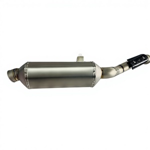 Système d'échappement complet en alliage de titane argenté modifié pour KTM 790 ADV, sections avant et arrière - Product Image 1