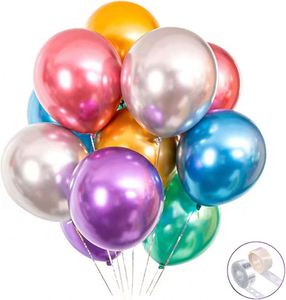 SHENGCHENG Glossy Chrome <b>Balloon</b> 12inch 2.8gram Latex Metal <b>Balloons</b> for Birthday Baby Showers Wedding Christmas <b>Decoration</b> - Product Image 4