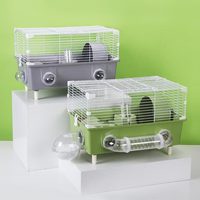 Grande cage pour cochon d'Inde d'extérieur en grillage métallique, cage d'élevage pour hamster avec roue de course