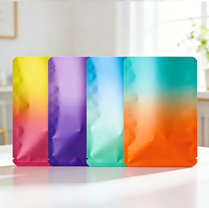 Pochette jetable en plastique composite PE laminé avec feuille d'aluminium, finition dégradée mate, échantillon gratuit, ouverture facile, scellage trois côtés - Product Image 6