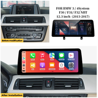 Écran DVD de voiture Android 14 de 12,3 pouces avec CarPlay sans fil et Snapdragon pour BMW Série 3 F30 F31 2013-2017 NBT Navigation (Stock US)