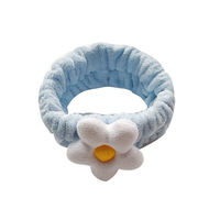 Nouveau Bandeau en peluche large pour femme, avec broderie décorative florale 3D, pour le lavage du visage, le maquillage et le sport