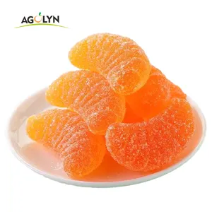 Factory Direct Sale Orange Slices Shape Sweet Gummy Fudge Fruit Chewy Soft Candy