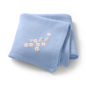 Mimixiong OEKO Tex algodón suave Swaddle tejido bordado flor recién nacido bebé mantas de punto - Product Image 1