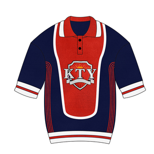 Vêtements de sport d'été avec LOGO <span class=keywords><strong>personnalisé</strong></span>, tricots, t-shirt polo en tricot à manches courtes, pull en jersey de <span class=keywords><strong>baseball</strong></span> en jacquard pour hommes - Product Image 1