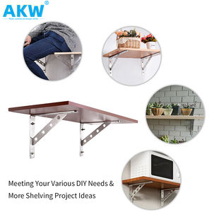 プロモーションヘビーデューティーステンレス鋼壁掛け折りたたみ金属調節可能なコーナーテーブルベンチサポート鉄棚ブラケット - Product Image 4