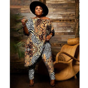 N7349, venta al por mayor, ropa africana de verano, conjuntos sexis sin espalda para mujer, Ropa Étnica con hombros descubiertos, conjunto de 2 piezas de talla grande para mujer - Product Image 3