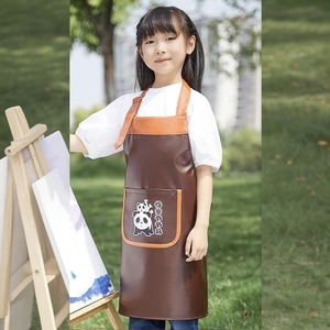 Kids Leather Canvas Apron Custom Logo Neck-<b>wrap</b> Style Waterproof Stain-Resistant for Painting Studio - Product Image 3