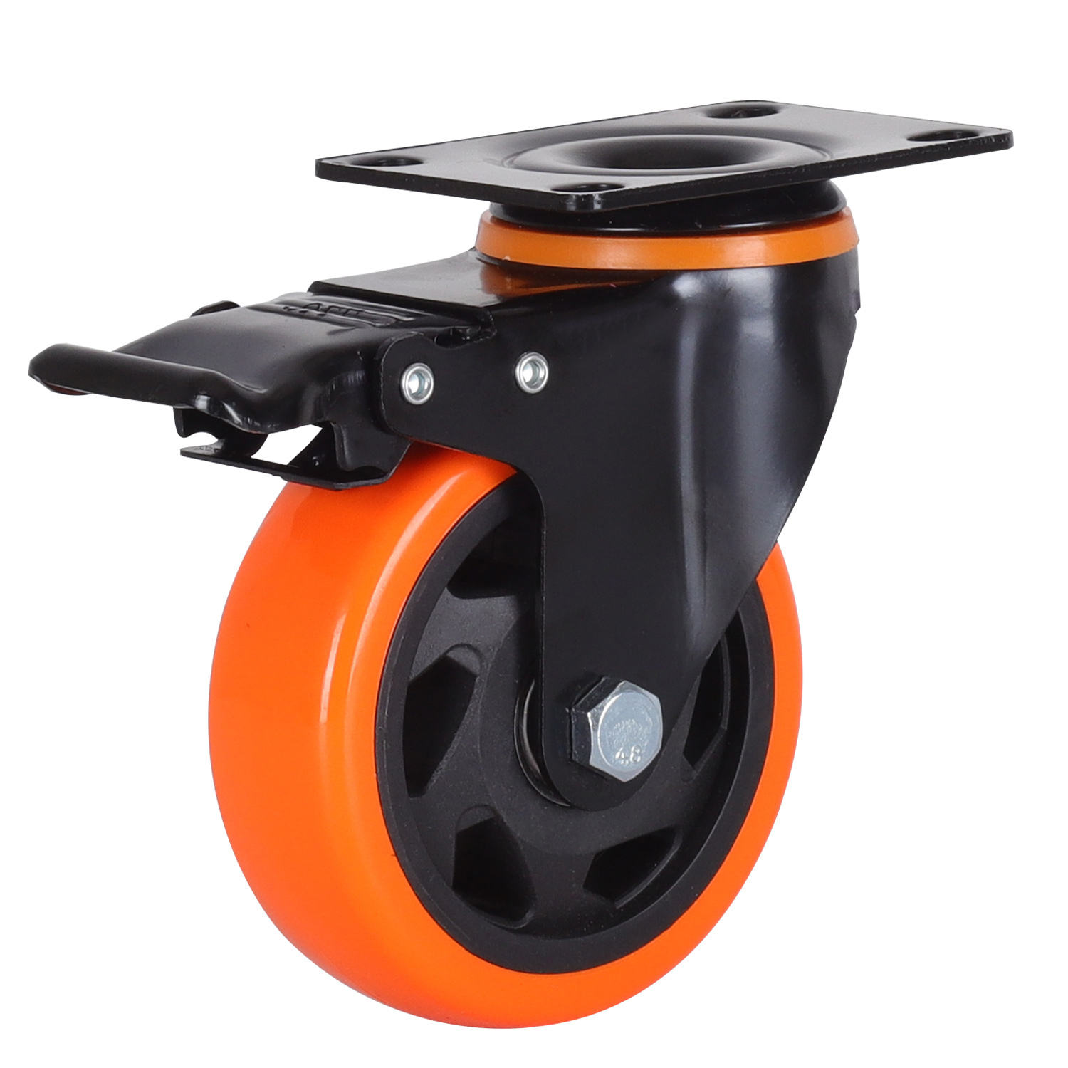 Industrial Rubber Cart Wheels for Workbench Central Locking Castor Wheel Heavy Duty Caster Wheels