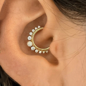 CANNER Factory Wholesale S925 Sterling Silver CZ Opal <b>Cartilage</b> Jewelry 18K Gold Piercing Clicker <b>Hoop</b> Earrings for Woman - Product Image 5