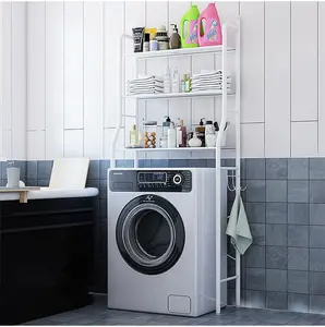 3-स्तरों खड़े धातु बाथरूम कपड़े धोने की मशीन तौलिया रैक