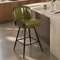Tabouret de bar pivotant de style moderne de haute qualité avec assise carrée, pour îlot de cuisine, chaise de bar, tabouret de bar à hauteur de comptoir