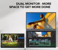 Expansor de Pantalla para Portátil de 18.5 Pulgadas, Plegable, Monitor Dual IPS LED Full HD 100Hz, Monitor Triple Portátil USB-C para Portátiles