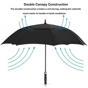 Parapluie de golf de grande taille avec logo personnalisé, automatique, vente en gros, protection contre le vent, parapluie à double couche, parapluies de golf de marque - Product Image 2