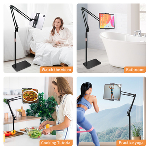 Góc 2025 Chiều cao có thể thu vào tầng đứng live streaming Tablet điện thoại di động chủ Carton Đóng Gói Tablet chủ đen trắng FCC - Product Image 4