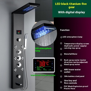 Bộ vòi sen tắm mưa màu đen bán chạy, hệ thống vòi sen tắm khách sạn, bộ vòi sen gắn tường bằng thép không gỉ - Product Image 2