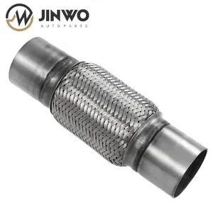 Jinwo 1.75 Inch 230mm Length Car Flex Exhaust Pipe System Flex Pipe Exhaust With Silencer Exhaust Flex Pipe