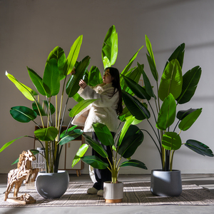 Palmera del Viajero Artificial Decorativa para Interiores, Hecha a Mano, de Gran Tamaño, Ecológica, Moderna, en Maceta, de Alta Calidad, en Oferta - Product Image 2