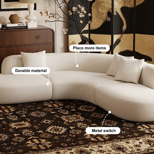 Phật Sơn Đồ Nội Thất Bắc Âu Hiện Đại Chất Lượng Cao Màu Trắng Góc Ghế Sang Trọng Phòng Khách Cắt Modular Boucle Cong Sofa Cho Nhà - Product Image 5