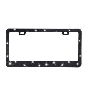 Tấm giấy phép khung kim loại lấp lánh vui Anime mát <span class=keywords><strong>Silicone</strong></span> Bling phía trước Rhinestone xe giấy phép tấm chủ - Product Image 6