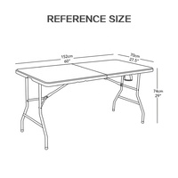 Table de pique-nique pliante rectangulaire en plastique HDPE personnalisée Options de couleurs pour les parcs de camping, les cours et les hôtels