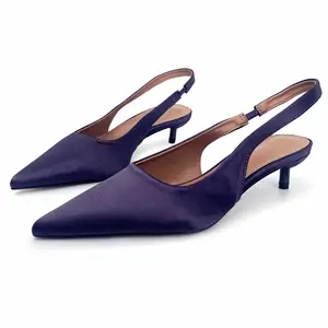 Fashion popular office formal Pointed head women high heel shoes designer famous ladies stiletto heels Pink Purple Dress Sandal