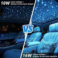 Kit d'éclairage LED pour ciel étoilé de voiture 16W, 1000 fibres optiques, moteur de lumière étoilée, IP65, contrôle par application et télécommande