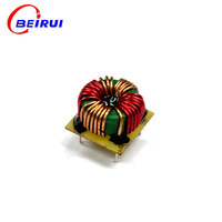 BEIRUI Mini Inducteur toroïdal de mode commun vert, 8:8 tours, trou vertical, base en fibre de verre pour PCB, fil bicolore, filtre EMI