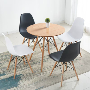 Nordico <span class=keywords><strong>moderno</strong></span> tavolo da pranzo rotondo semplice piccolo Design uso di casa Hotel mobili in legno <span class=keywords><strong>soggiorno</strong></span> <span class=keywords><strong>cucina</strong></span> fatta di rovere in metallo - Product Image 4