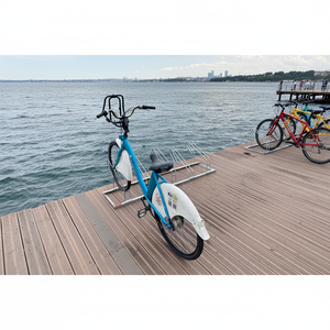 Five Bike Outdoor Floor <b>Standing</b> Eco-Friendly Lightweight Galvanized Iron Parking Rack 40x175 Cm Public Areas Schools - Product Image 3