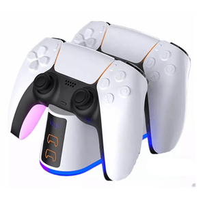 SYY lumière rapide 3A RGB Multi couleur chargeur <span class=keywords><strong>Station</strong></span> Stand Dock pour PS5 Slim Pro contrôleur accessoires de charge - Product Image 3