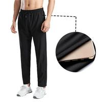 Nouveau pantalon de jogging léger et décontracté en polyester/nylon à séchage rapide avec fermeture éclair et cordon de serrage pour homme, idéal pour la course et la gym