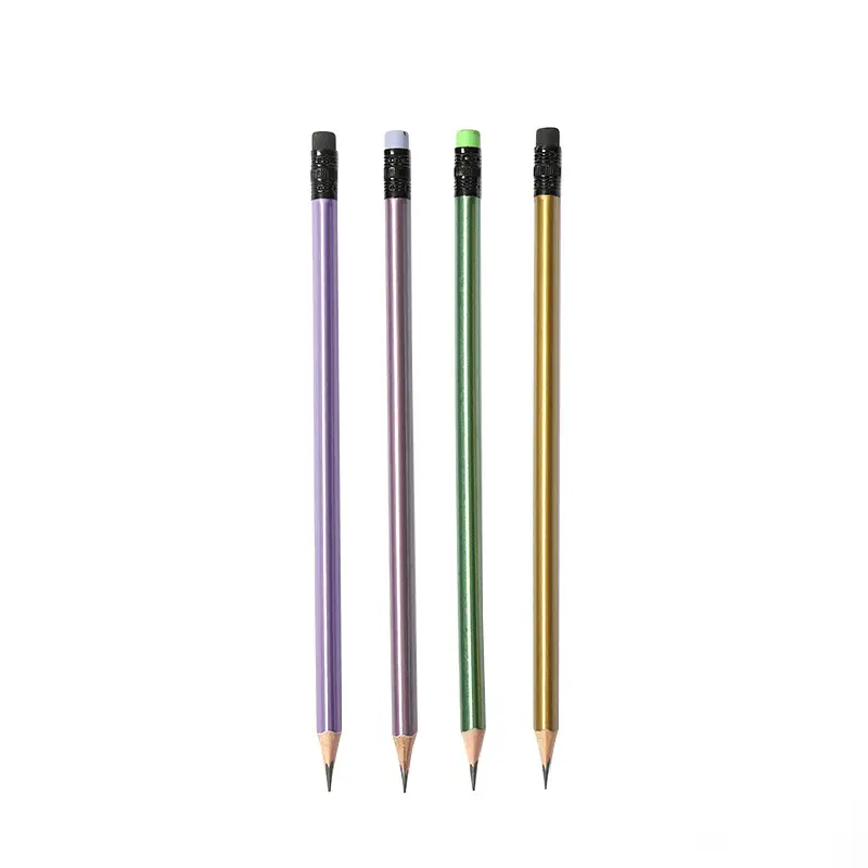 도매 다시 학교로 저렴한 가격 사용자 정의 나무 선물 연필 7 인치 Hb 2b 2 시간 리드 육각형 원형 삼각형 연필 지우개