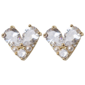 Orecchini a forma di cuore per donna, stile piccola perla, semplici ed eleganti, gioielli per l'orecchio da indossare tutti i giorni - Product Image 5