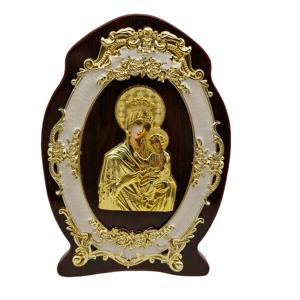 Vente directe d'usine Ornements religieux ovales Maria Jésus Ornements en bois Cadres photo en plastique - Product Image 1
