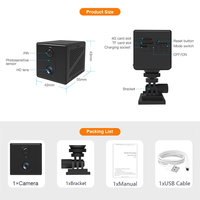Mini Cámara de Seguridad Inteligente para el Hogar con Visión Nocturna, Audio Bidireccional, Batería Integrada, WIFI, Monitor para Bebés, CMOS 8MP, Gran Angular de 145°