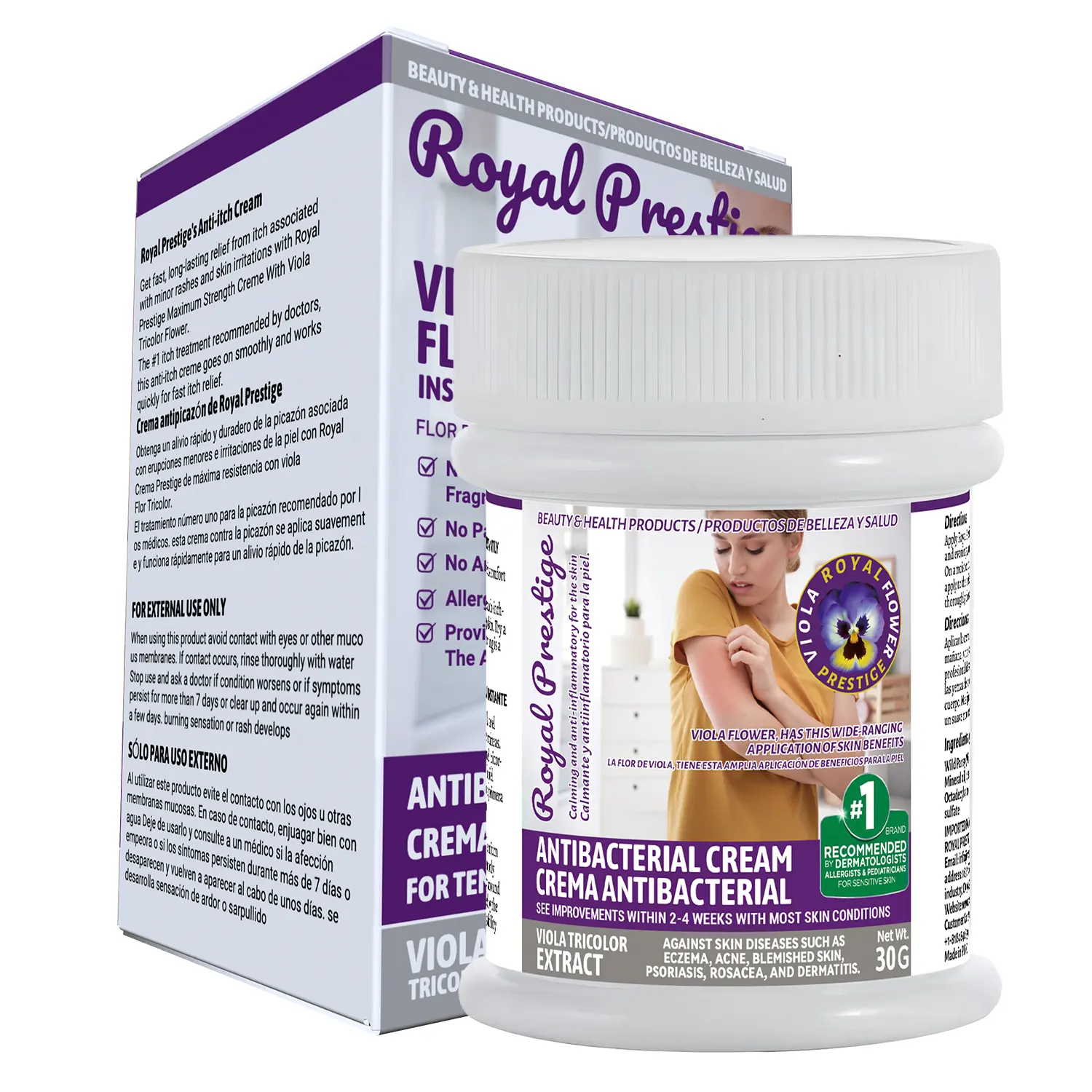 Royal Prestige salep Balsem antibakteri krim Anti gatal bunga triwarna alami Viola ukuran sedang 30g