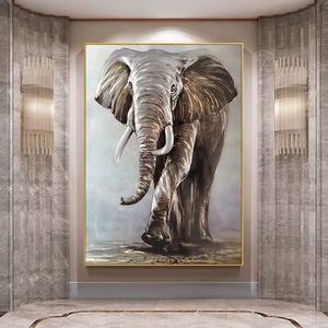 Vẽ Tay kết cấu hiện đại phòng khách tường nghệ thuật trang trí khách Sạn Sơn dầu vải tinh khiết chủ đề động vật voi - Product Image 2