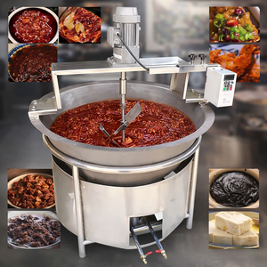 Machine de cuisson de sauces en acier inoxydable avec mélangeur, marmite à agitation électrique ou à <span class=keywords><strong>gaz</strong></span> <span class=keywords><strong>pour</strong></span> pâte de chili, tomate, ail, curry, <span class=keywords><strong>confiture</strong></span> - Product Image 1