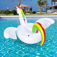 Flotteur de plage d'été Jouets de fête pour piscine Lounge Unicorn Blow up Pool Float Custom Adult Gonflable Swim Ring