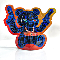 Sacs Mylar holographiques à fermeture éclair circulaire découpés sur mesure, en aluminium PET/PE de qualité alimentaire, à l'épreuve des enfants, avec logo personnalisé, jetables pour le sucre
