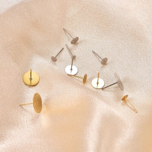 Lot de 50 clous d'oreilles en acier inoxydable de 3/4/5/6/8/10/12 mm, bases vierges, clous plats ronds, pour la fabrication de bijoux - Product Image 3