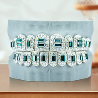Grillz personnalisés en argent sterling 925 avec moissanite taille brillant sertie clos, style Hip Hop pour rappeurs, bijoux pour hommes et femmes, idéal pour les fêtes