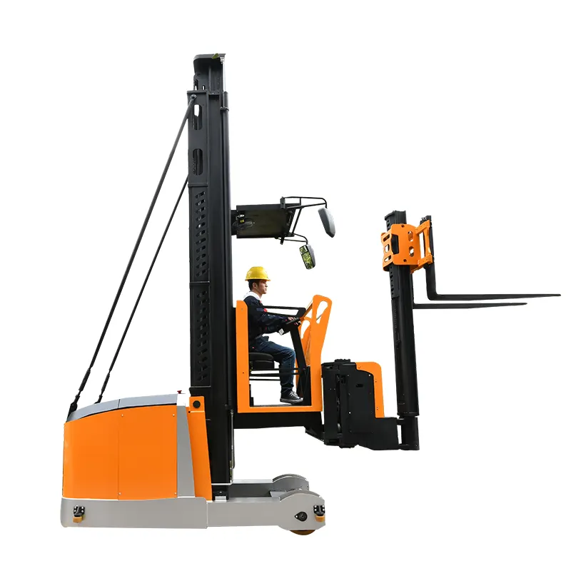 EFROK 1.5T palet listrik Stacker Forklift sangat sempit lorong truk Turret 3 cara Man Up tinggi truk VNA dengan CE ISO