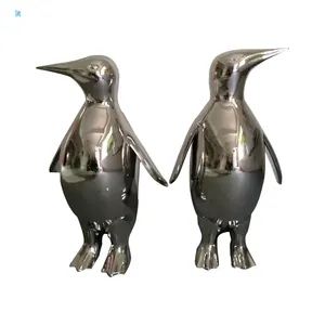अनुकूलित स्टेनलेस स्टील पेंगुइन मूर्तिकला धातु शिल्प पशु मूर्तिकला