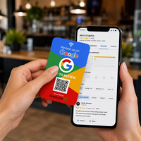 Exhibidor de Mesa Acrílico NFC Personalizado, Conexión por Sencillez de un Toque para Reseñas de Google, Redes Sociales y Menús, Soporte de Código QR Colorido para Negocios