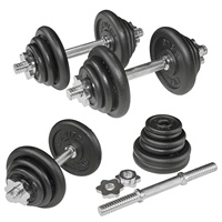VIGFIT Vente en gros Ensemble d'haltères réglables en fonte et acier peints en noir de 40 kg avec plateau rond/carré Options de poids de 1 à 3 kg