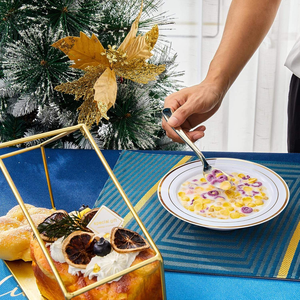 <span class=keywords><strong>Vajilla</strong></span> Desechable de Lujo Personalizada, Platos de Plástico Reutilizables con Bordes Dorados y Plateados para Bodas, Eventos y Catering - Product Image 3