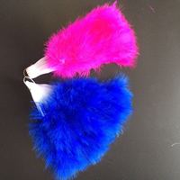Gatsby Éventail en plumes de marabout double face pour la mariée Éventail à fleurs nigérianes avec plumes de dinde teintes naturelles Application de fête